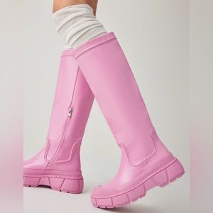 Cider Faux-Leather Bubblegum Pink Boots